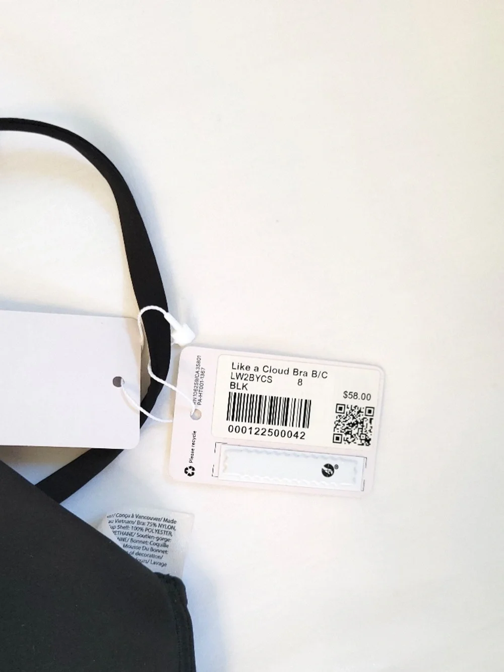 NEW Lululemon Like a Cloud Bra Light Support, B/C Cup Black